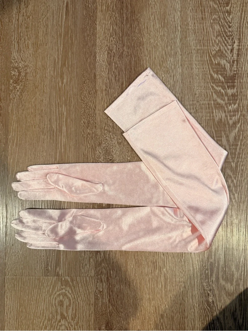 Micheline Pitt pink satin gloves XS/S